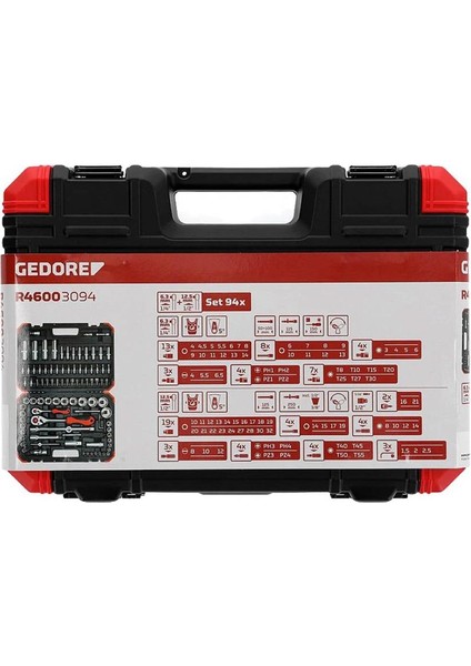 Red R46003094 Lokma Takımı 94 Parça 1/4" - 1/2" (3300057)