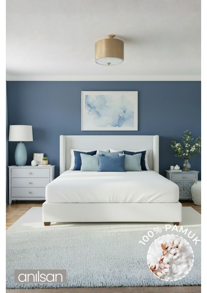 Düz Beyaz Çift Kişilik Ranforce Çarşaf Seti %100 Pamuk, 63tel (Çarşaf+Yastık Kılıfı)