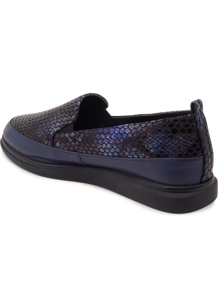Lacivert Deri Loafer Kadın Ayakkabı fiyatları