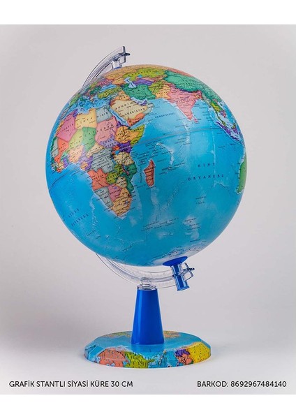 48414 Grafik Stantlı Siyasi Küre 30CM