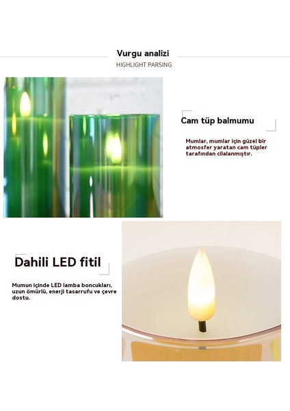 Mum Işığı Cam Tatil Itirafı Restoran Dekorasyonu Üç Parça Seti (Yurt Dışından) fiyatları