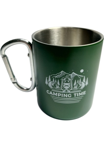 180 ml Yeşil Karabina Kulplu Çelik Yeşil Kupa (Kamp ve Dağcılık Aktiviteleri Için) fiyatları