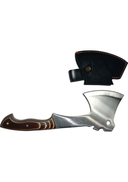Paslanmaz Çelik Kılıflı Kamp ve Av Baltası – Kahverengi Verzalit Saplı Taşınabilir Balta fiyatları