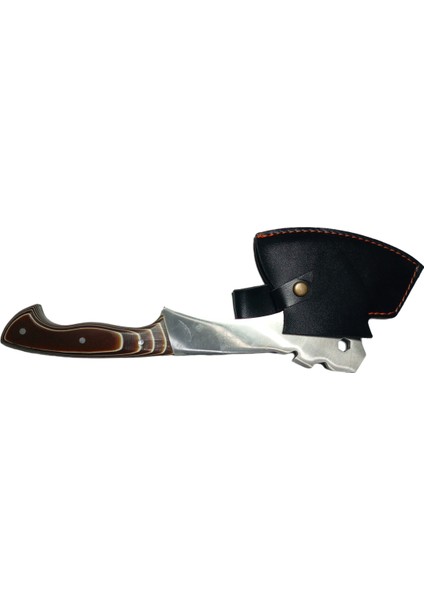 Paslanmaz Çelik Kılıflı Kamp ve Av Baltası – Kahverengi Verzalit Saplı Taşınabilir Balta modelleri