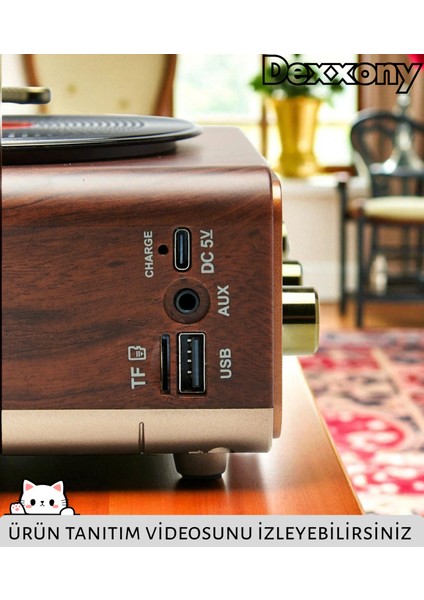 Dcx-11 Özel Tasarım Ahşap Görünümlü Retro Vintage Nostaljik Radyo & Bluetootlu Mini Fm Radyo fırsatları