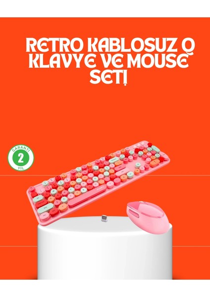 Buğz Retro Tarz Bluetooth 5.1 Klavye – Win/osx/android/ios Uyumlu