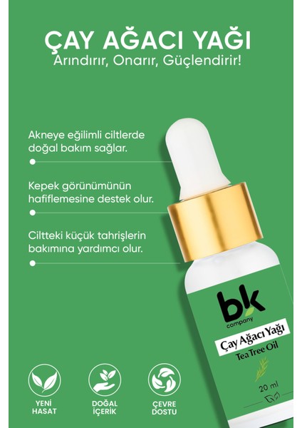 Çay Ağacı Yağı Cilt Ve Saç İçin Kullanımı Uygun. Kepek Önleyici 20 ml Serum fiyatları
