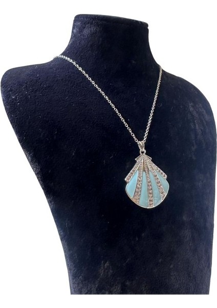 Mineli ve Taşlı Midye Model Çelik Kolye fiyatları