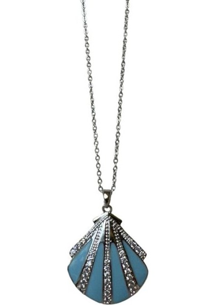 Mineli ve Taşlı Midye Model Çelik Kolye fırsatları