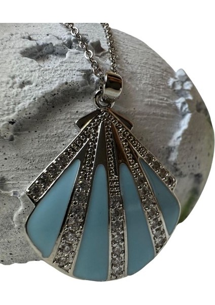 Mineli ve Taşlı Midye Model Çelik Kolye indirimleri