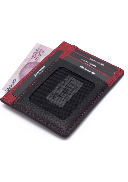 Siyah/kırmızı Unisex Deri Kredi Kartlık 0323S2K fiyatları