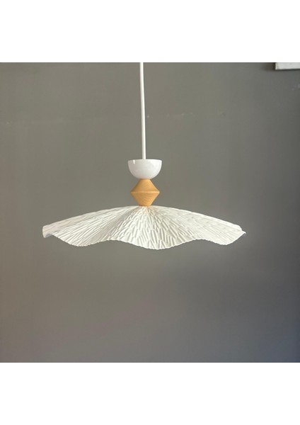 Teyra Beyaz Tekli Avize Q Şapka Başlık Sarkıt Lamba Restoran Salon Aydınlatma