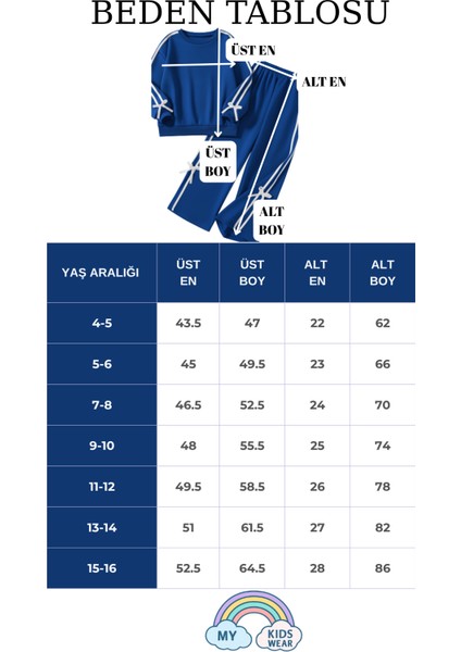 Kız Çocuk Çift Şerit Kurdele Eşofman Takımı 4-16 Yaş 12203 fiyatları