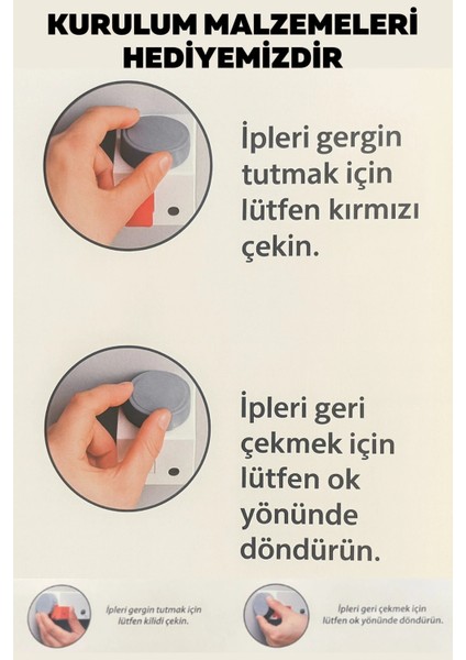 Buğz Ergonomik Çamaşırlık 5 Metre 5 Ip, Kaliteli Ipler, Önce Çek Sonra Sabitle, Kurulum Dahil fiyatları