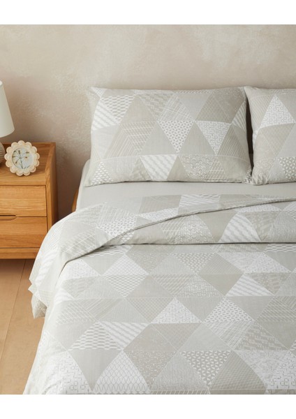 Trio Patch Kolay Ütülenir Tek Kişilik Nevresim Takımı 160X220 cm Bej fiyatları