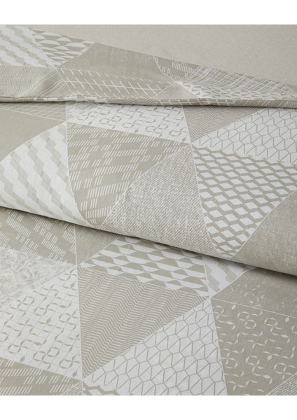 Trio Patch Kolay Ütülenir Tek Kişilik Nevresim Takımı 160X220 cm Bej modelleri