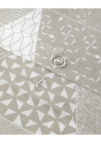 Trio Patch Kolay Ütülenir Tek Kişilik Nevresim Takımı 160X220 cm Bej