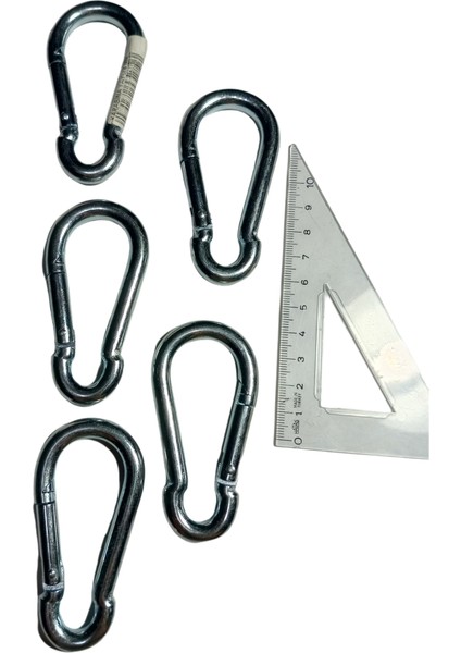 8 cm Metal Yaylı 5’li Karabina Seti Çelik Klips Kanca Kamp Outdoor Hamak ve Çadır Için fiyatları