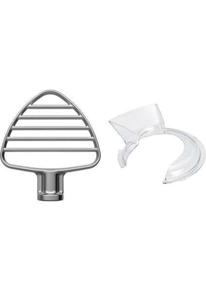 Kitchenaid Için 4.5-5qt Eğim Kafası Mikser Hamur Çırpıcı ve Güvenli Uyum Dökme Kalkan Eki Paslanmaz Düz Çırpıcı (Yurt Dışından)