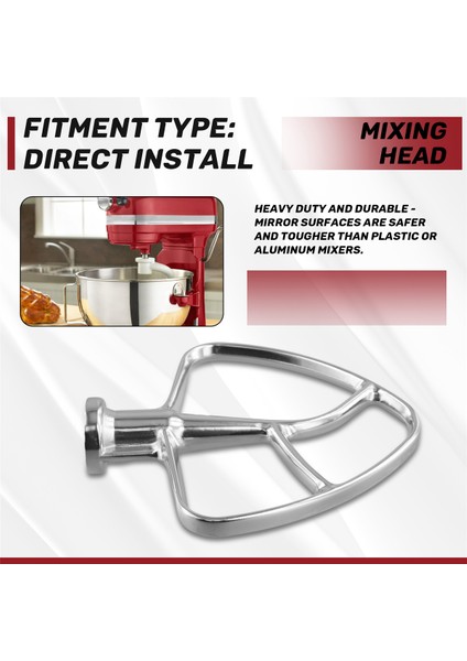 Mutfak Yardımı Için Paslanmaz Çelik Düz Çırpıcı 4.5 Qt - 5 Qt Yatırma Standı Mutli Mixer Ekler Için Mutfak Pişirme Aksesuarı (Yurt Dışından) indirimleri