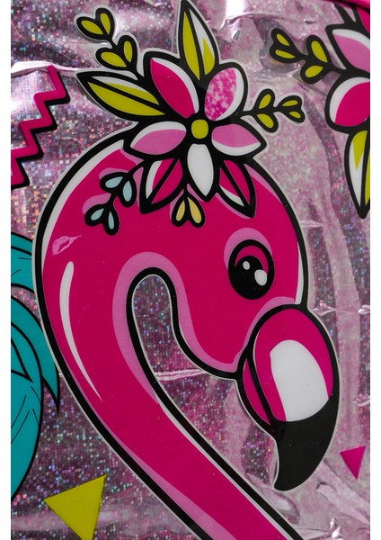 3 Bölmeli Palm Flamingo Çanta Seti Turkuaz Okul Çantası Termoslu Beslenme Çantası Kalemlik