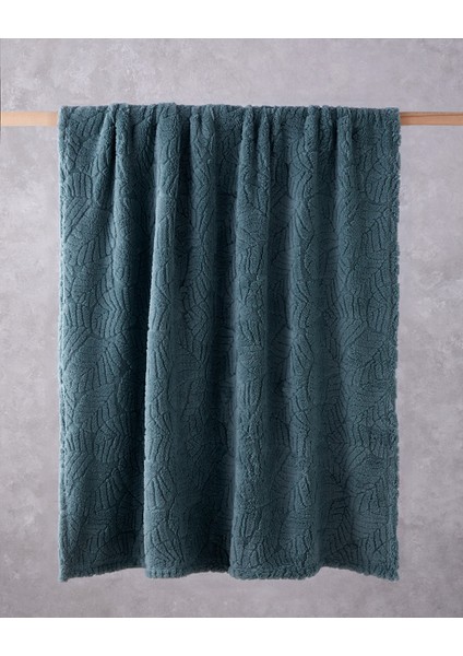 Leafy Garden Jakarlı Wellsoft Tv Battaniye 120X160 cm Adaçayı