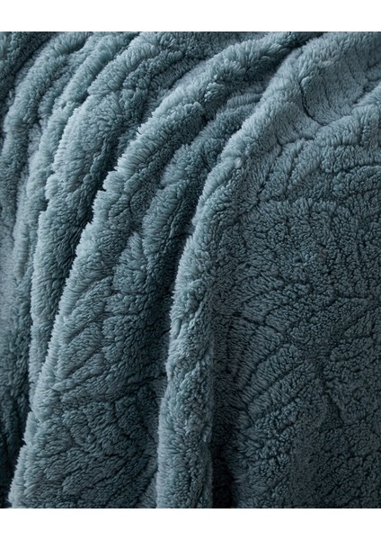 Leafy Garden Jakarlı Wellsoft Tv Battaniye 120X160 cm Adaçayı modelleri