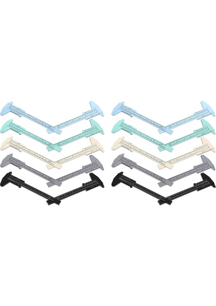 20 Adet 150 mm Mini Plastik Kaliper Vernier Kaliper Çift Ölçekli Sürgülü Gösterge Ölçüm Aracı Öğrenci Ofisi Için 5 Renk (Yurt Dışından)