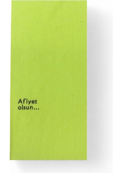 Renkli Peçete Afiyet Olsun Baskılı Yeşil 5 Adet