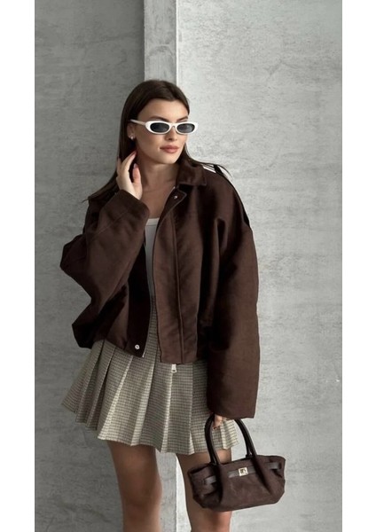Zr Oversize Süet Bomber Ceket fırsatları