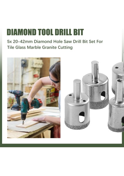 5x 20-42MM Elmas Delek Testere Tatlık Matkap Bit Seti Fayans Cam Mermer Granit Kesme (Yurt Dışından) fırsatları