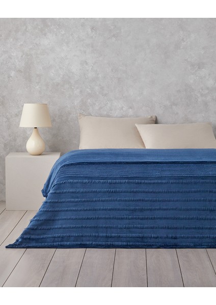 Tassel Dream Supersoft Çift Kişilik Battaniye 200X220 cm Lacivert