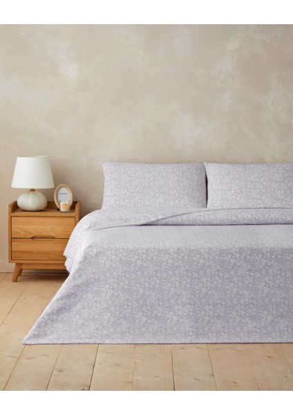 Blossira Kolay Ütülenir Çift Kişilik Nevresim Takımı 200X220 cm Lila