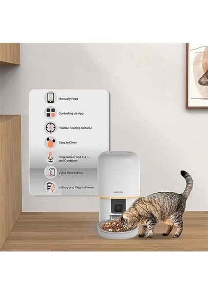 PF05 Kameralı 1080P Fhd Gece Görüş Akıllı Kedi Köpek Otomatik Mama Kabı, Tuya App-Wifi fırsatları