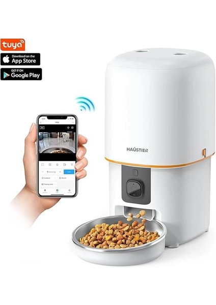 PF05 Kameralı 1080P Fhd Gece Görüş Akıllı Kedi Köpek Otomatik Mama Kabı, Tuya App-Wifi