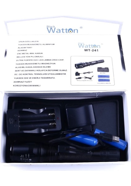 Profesyonel Tx6 Şarjlı Zoomlu El Feneri WT-241 fırsatları