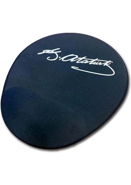 LN-1881 Atatürk Imzalı Siyah Ergonomik Suya Dayanıklı Bileklikli Mouse Pad