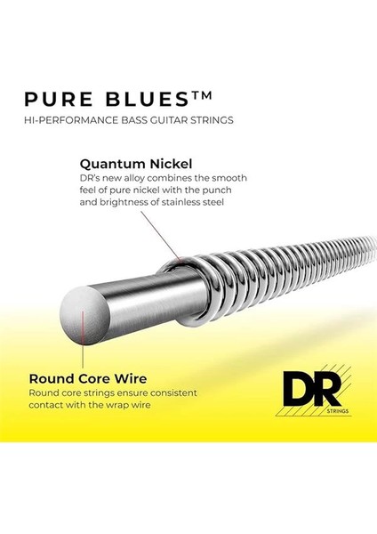 PB545 45-125 Orta Boy Set El Yapımı Saf Mavi Kaplamalı 5 Telli Bas Telleri Pb5-45 fiyatları