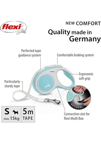 Flexi New Comfort S Beden Açık Mavi 5mt Şerit Tasma fiyatları