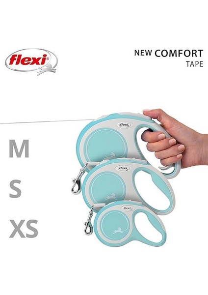 Flexi New Comfort S Beden Açık Mavi 5mt Şerit Tasma indirimleri