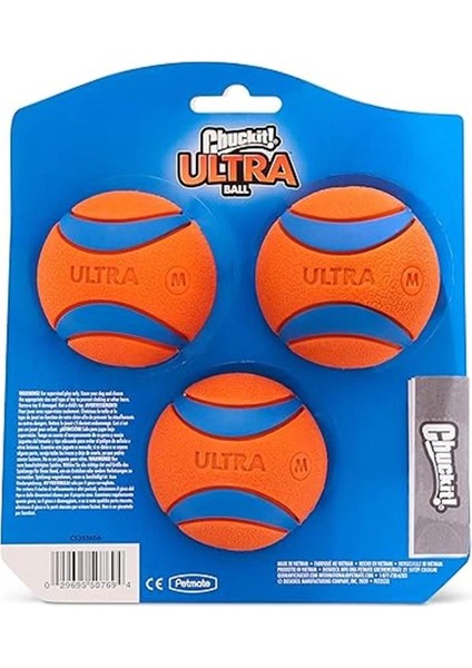! Ultra Ball Köpek Oyuncak Topu, 3 Adet (Medium) - Yüksek Sıçrama Gücü, Dayanıklı Kauçuk