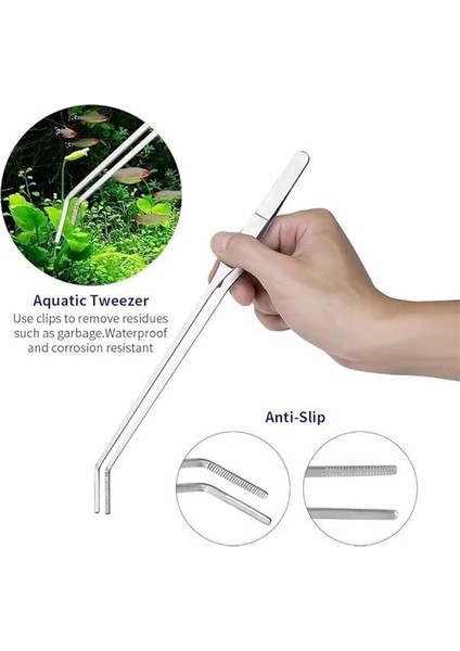 Bitkili Akvaryum Cımbızı Eğri Uçlu 265MM Çelik Cımbız modelleri