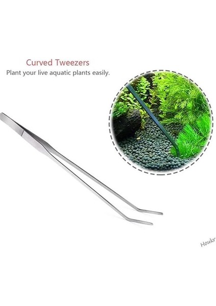 Bitkili Akvaryum Cımbızı Eğri Uçlu 265MM Çelik Cımbız