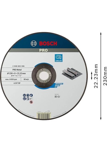 Professional Accessories - 230 * 8, 0 mm Expert Serisi Bombeli Metal Taşlama Diski (Taş) modelleri