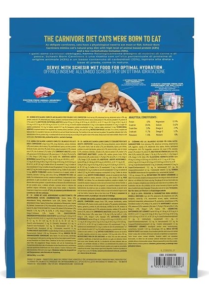 Born Carnivore Somonlu ve Ringa Balıklı Yetişkin Kedi Maması 255G modelleri