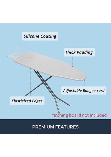 Ütü Masası Örtüsü ve Pedi Standart Boyut Silikon Kaplamalı 4 Katlı 38 x 137 cm Ekstra Ağır modelleri