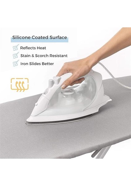 Ütü Masası Örtüsü ve Pedi Standart Boyut Silikon Kaplamalı 4 Katlı 38 x 137 cm Ekstra Ağır fırsatları