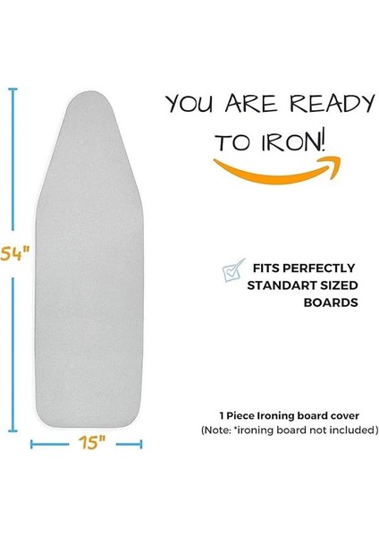 Ütü Masası Örtüsü ve Pedi Standart Boyut Silikon Kaplamalı 4 Katlı 38 x 137 cm Ekstra Ağır