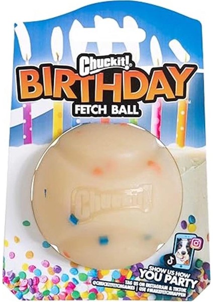! Doğum Günü Topu, Orta Boy (6 cm Çap), Yüksek Zıplama, Yüzebilen Dayanıklı Kauçuk Köpek Oyun