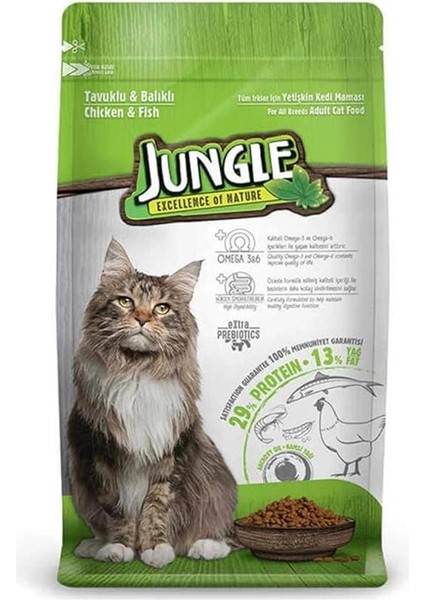 Tavuklu-Balıklı Yetişkin Kedi Maması 15 kg